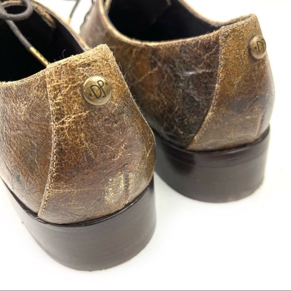 🍄Donald J. Pliner Gea distressed brown leather lace up cap toe oxfords size 8.5 - Picture 5 of 7